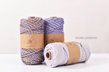 Metallic Blended 5mm Spiral Pattern Braided Cotton Rope 60yards