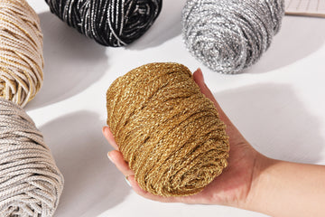 Lurex 4mm Metallic Braided Cord 50meters Metallic knitting thread Packing material Silver glitter Rope