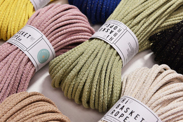 Gold Glittered 5.5mm Basket Sewing Cotton Braid Rope 50meters Zigzag patterned Hand Sewing & Macrame knot works