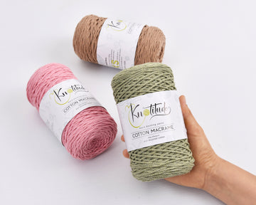 2mm x 250yards Cotton Macrame Chunky Yarn for hand knitting & crochets Bag Making Rug Knitting cord