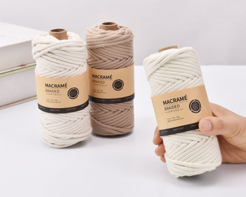 KNOTITUDE 5mm MACRAME BRAIDED CORD 50mts Bag Making Cord Hand Knitting Poly Cotton Rope All purpose cord
