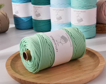 4mm Soft Bulky Yarn 80yards Polyester Braided Cord Knitted pattern Tube yarn for Hand Crochet Bag knitting cord