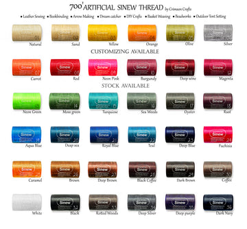 700 Feet Artificial SINEW Thread Robust & Strong perfect for Arrow Making, Dream Cathcher Making, Leather Sewing work, Outdoor Tent setting