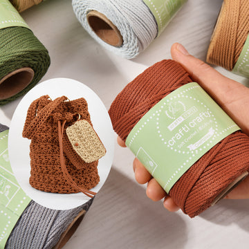 Unique pattern 2mm Unshiny Polyester Crochet cord 109yds for Knitting Bag & Crochet Rug