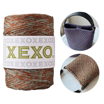 Multi Mixed XEXO YARN 3mm Flat Polyester Braid Soft Hollow Cord 100Yards / 90mts Elastic Yarn for Crocheting Bag & Wallet Knitting