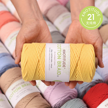 KNOTITUDE 3mm cotton braid cord 100meters Pure Cotton combed yarn perfect for Macrame & DIY Projects