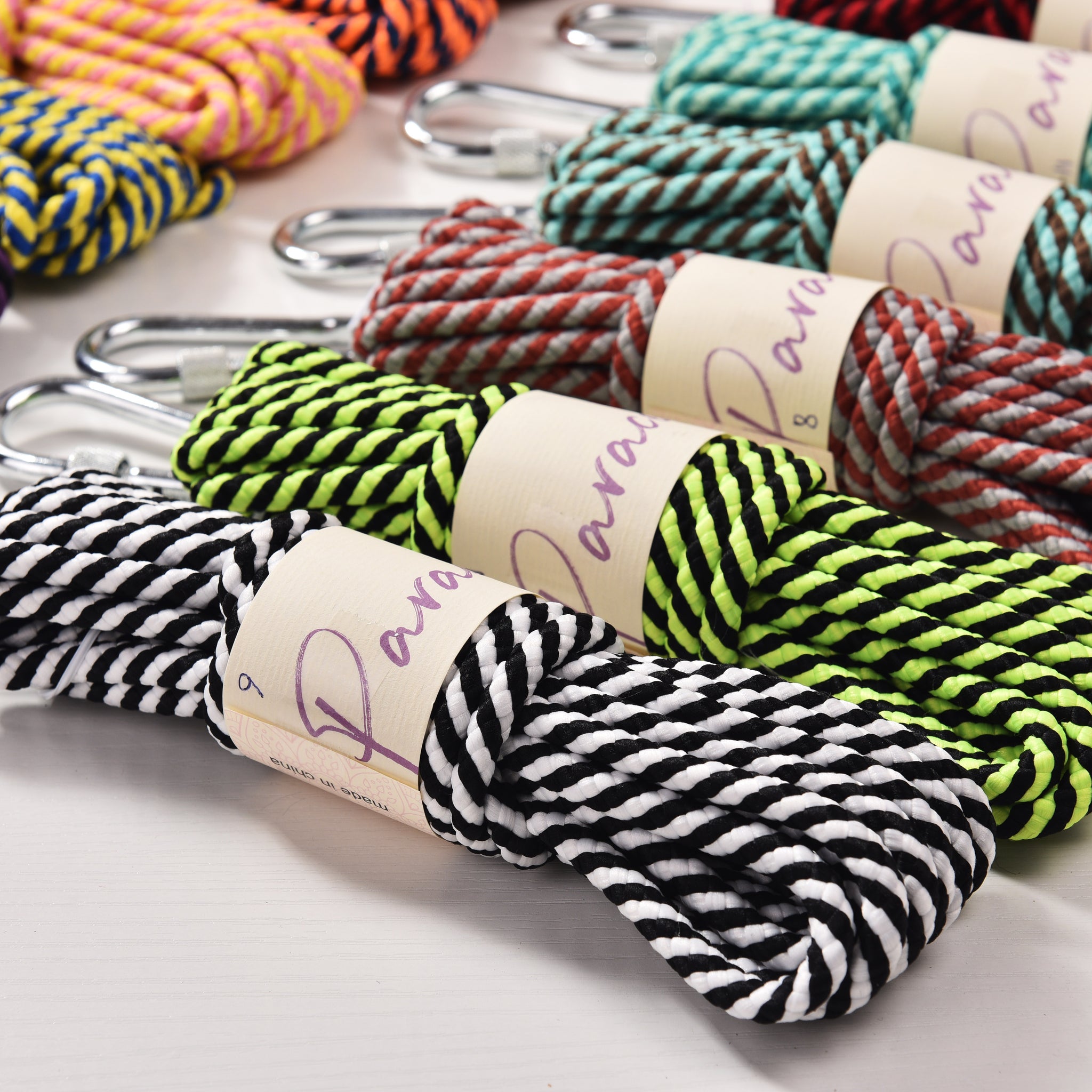 Zebra Pattern 6mm Paracord with Metal clip 5meters a skein Unique Braided Polyester parachute cord for Tent setting, Outdooring, Shoelace, Camping rope , Macrame Jewelry Knot cord