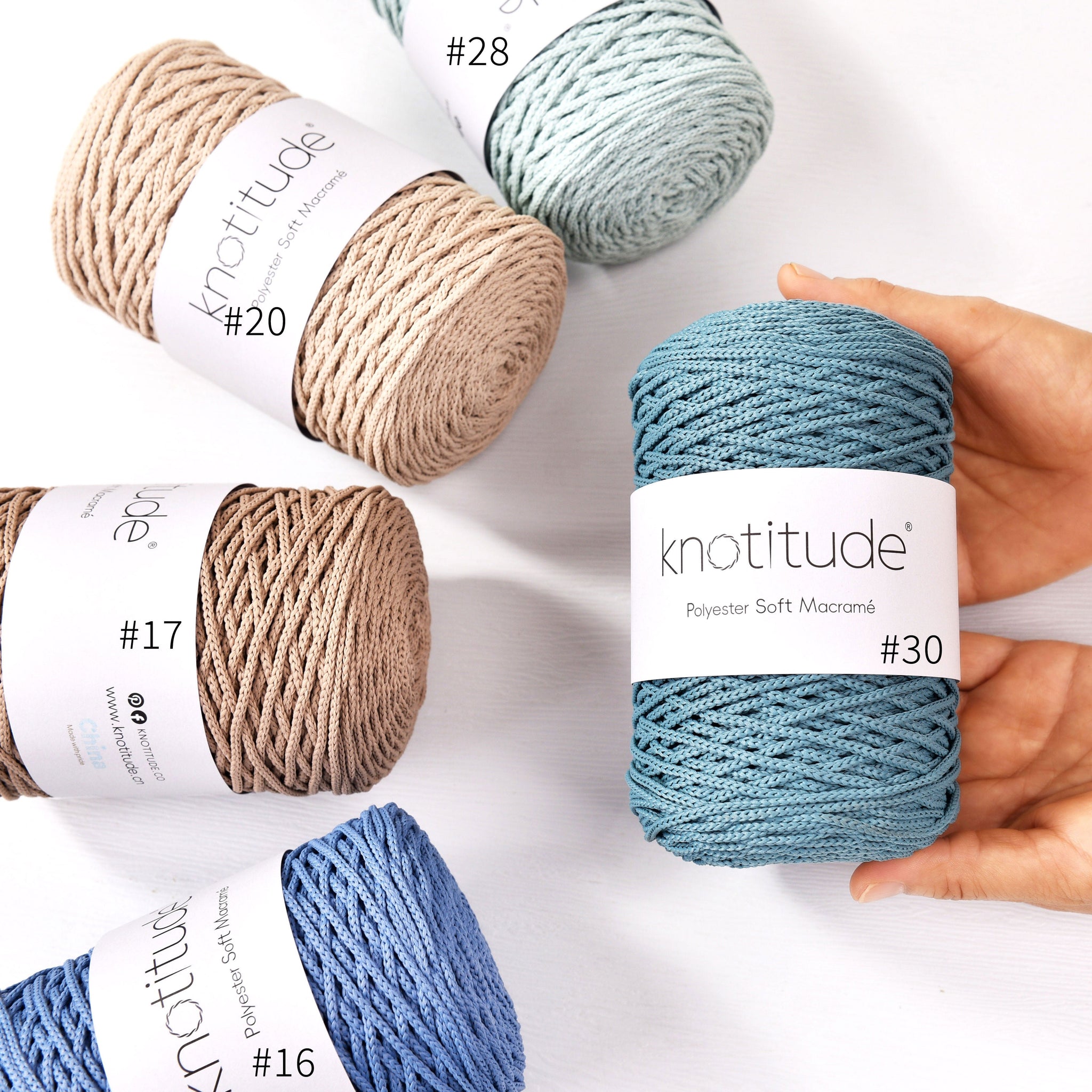 KNOTITUDE 2mm Soft polyester Macrame Cord 190yards a Roll Perfect for Knitting cord