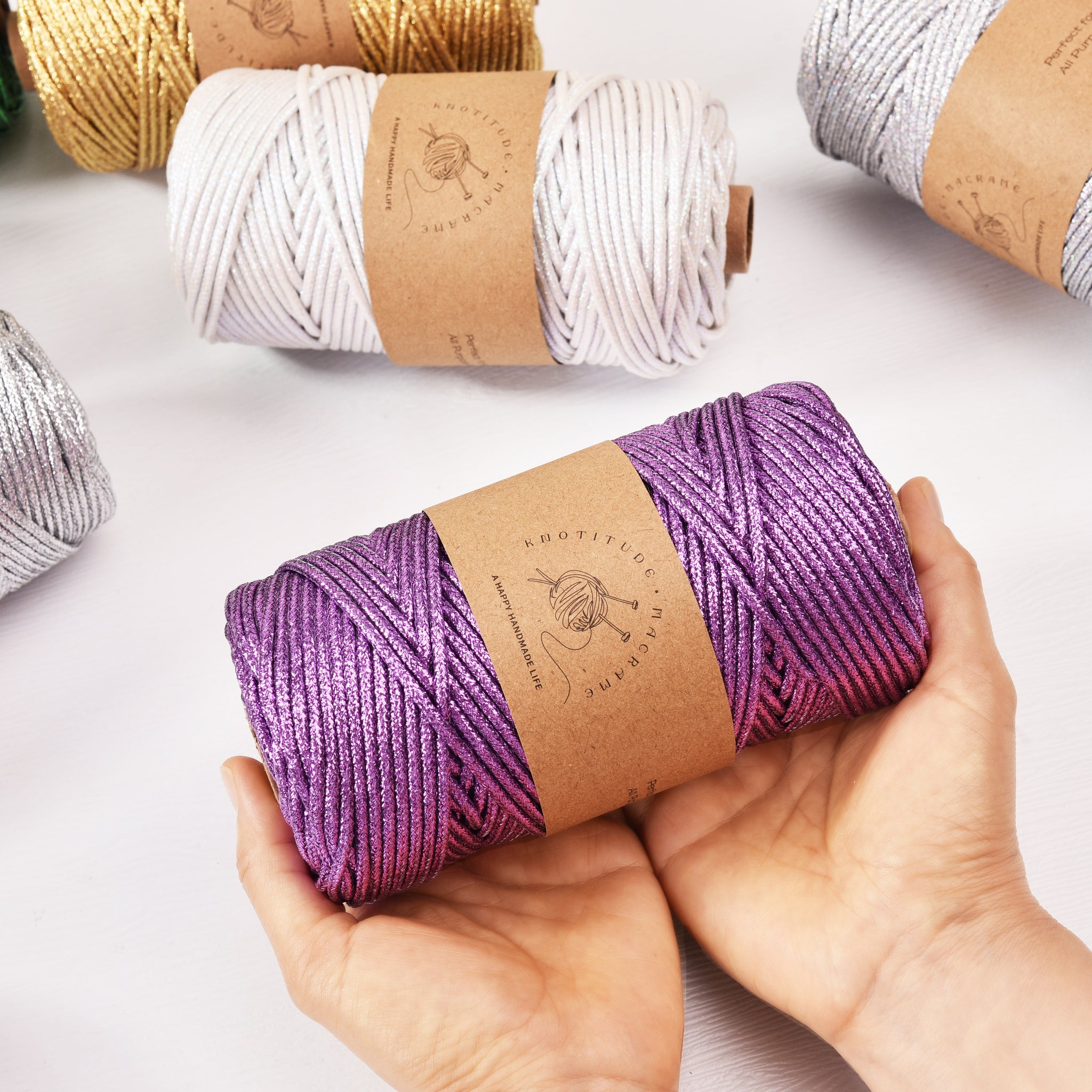 Shiny 3mm Metallic Braided Cord 90meters Macrame Rope Gold color rope