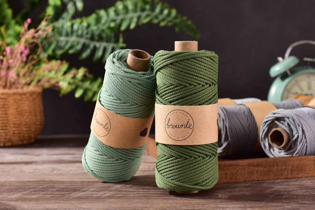 Unbright 3mm Soft Polyester Braided Cord 70yds for Macrame works, Making Bag & Crochet Rug Knitting