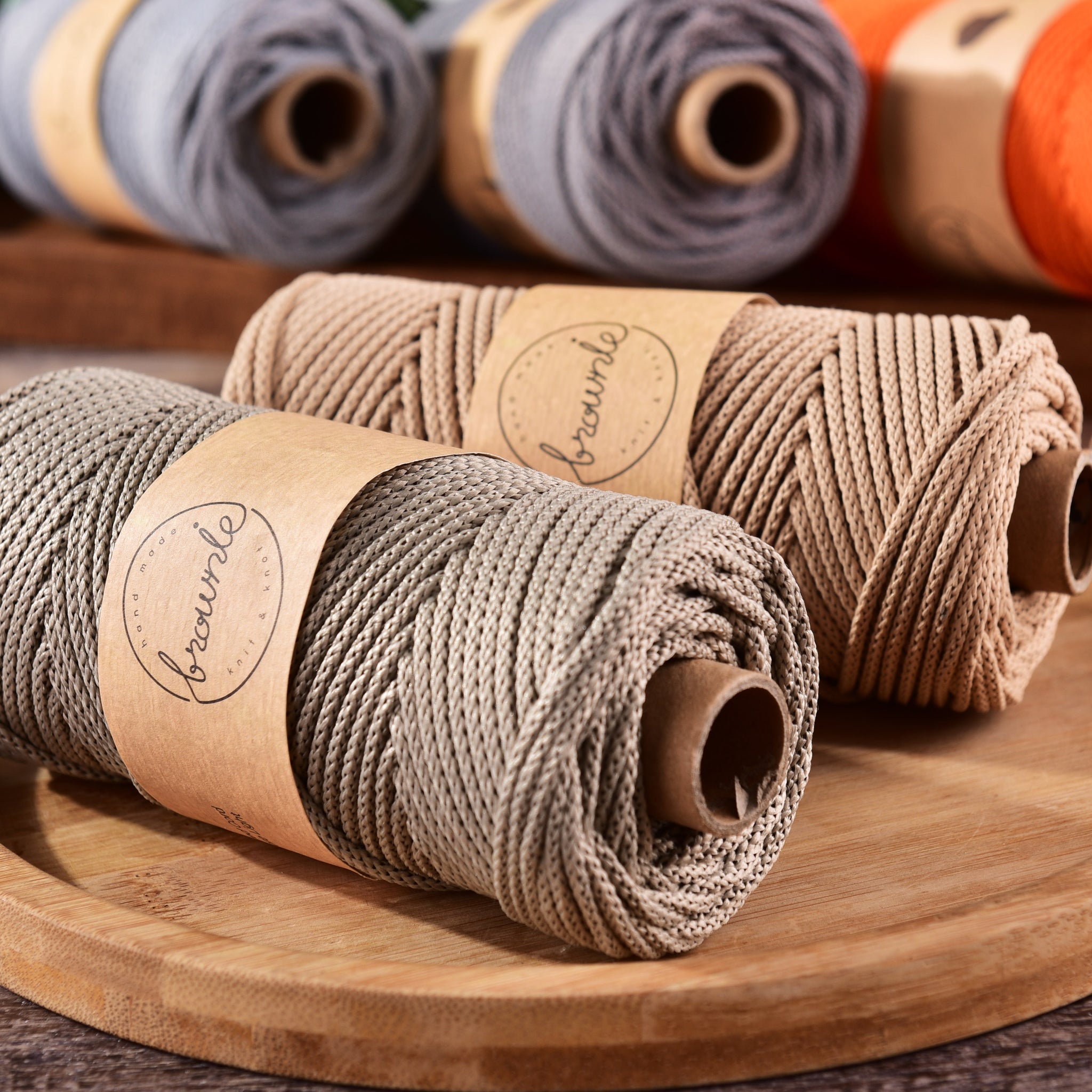 Unbright 3mm Soft Polyester Braided Cord 70yds for Macrame works, Making Bag & Crochet Rug Knitting