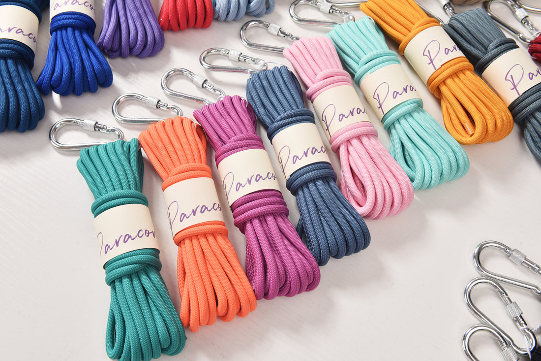 6mm Paracord with Metal clip 5meters a skein Polyester parachute cord for Tent setting, Outdooring, Shoelace, Camping rope , Macrame Jewelry Knot cord