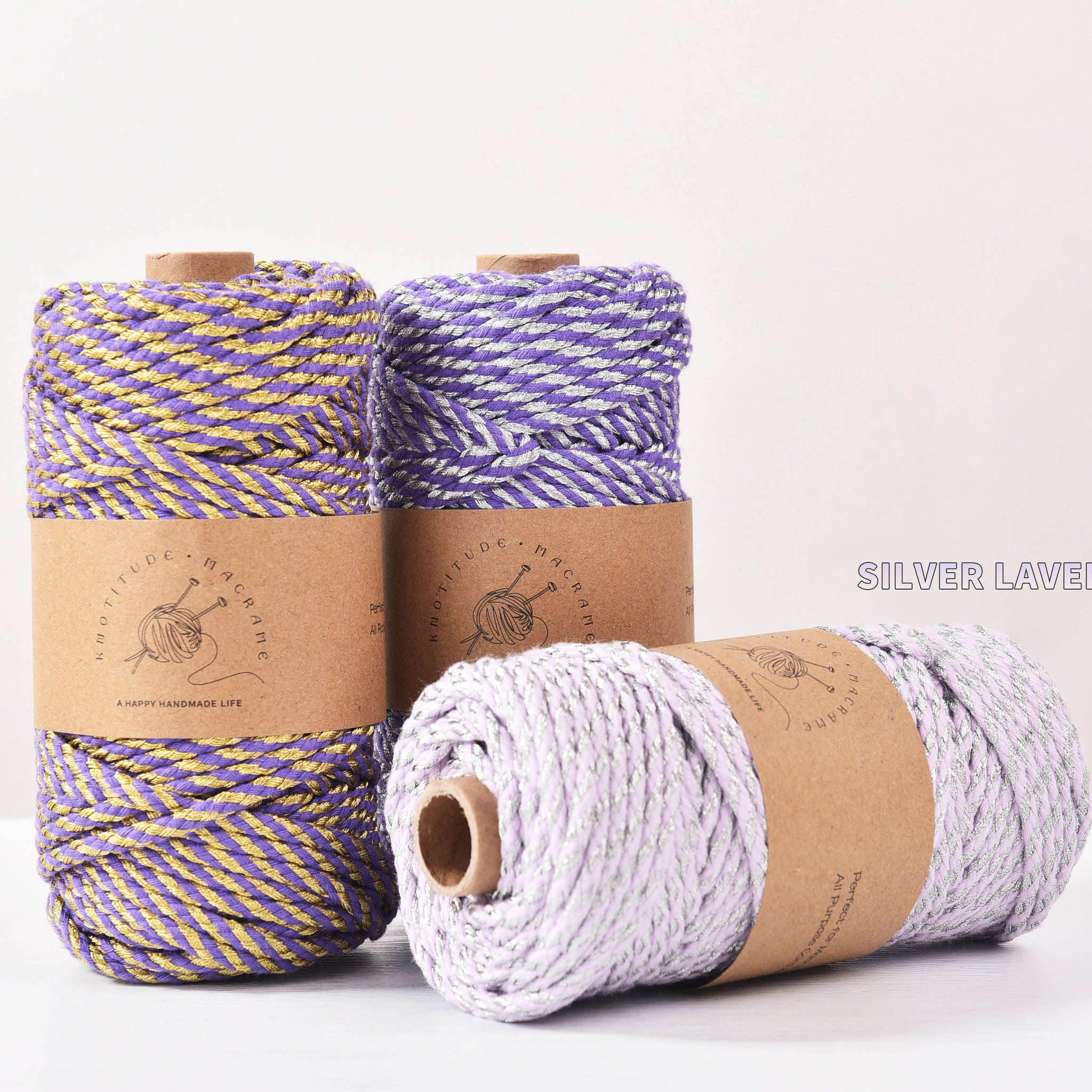 Metallic Blended 5mm Spiral Pattern Braided Cotton Rope 60yards