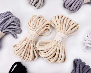 9MM Cotton Braided Cord Thick Chunky Macrame Rope 5meters a Skein 100% Pure Cotton String