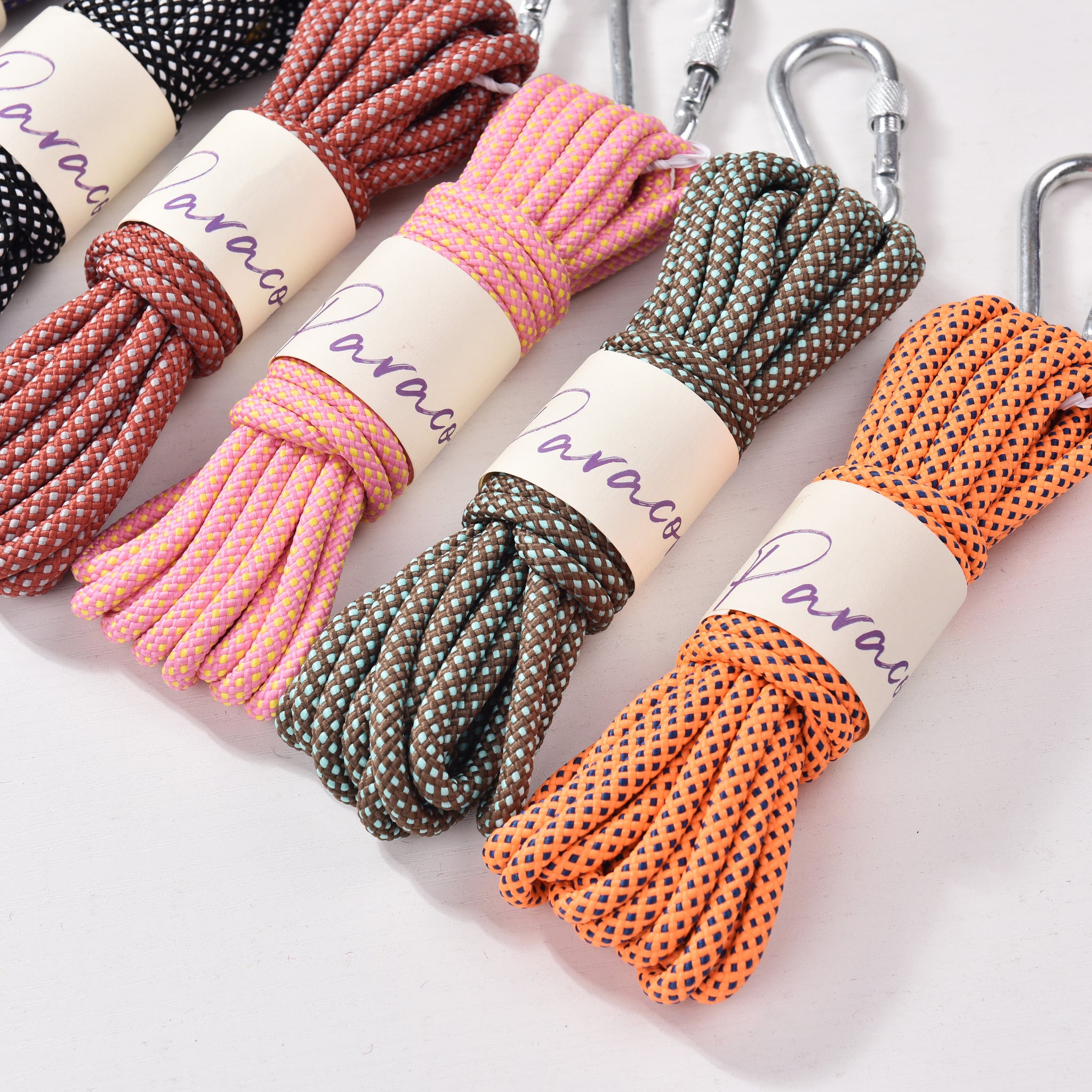 Grid Patterned 6mm Paracord with Metal clip 5meters a skein Robust Parachute cord for Tent setting, Outdooring, Shoelace, Camping rope , Macrame Jewelry Knot cord