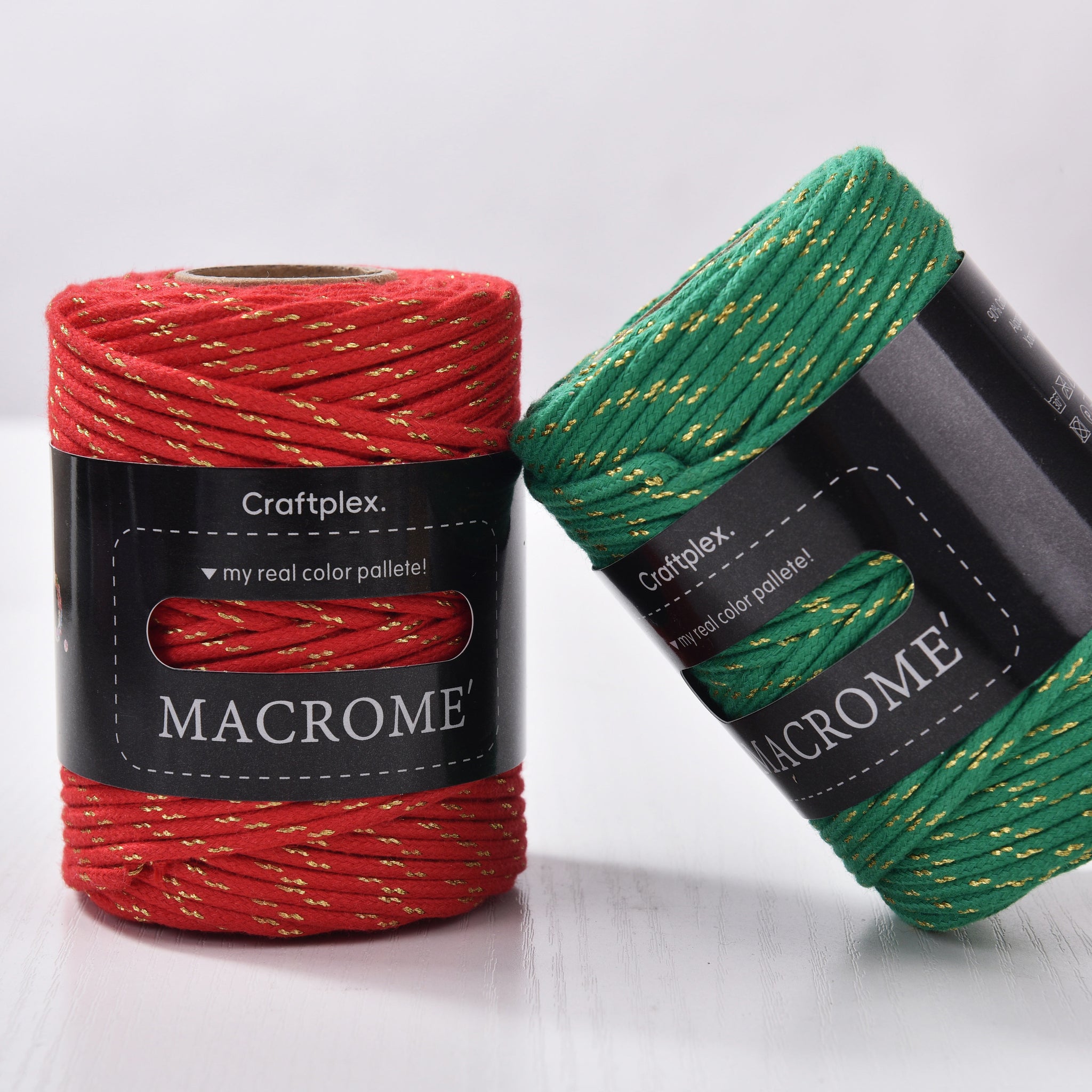 MIU Stlye 3MM x 60yds Metallic Blended Cotton Braid Rope Chunky Macrame Cord