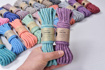 Variegated 6MM Cotton cord Cotton Braid Rope 5meters a skein Shoulder Bag strap Outdooring Bracelet Making