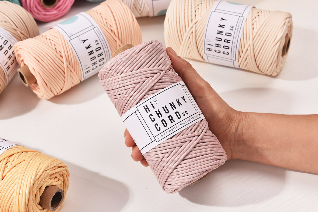 KNOTITUDE 3MM x 109yds Soft Polyester Braid Rope Chunky Macrame Cord Chunky String Lightweight Rope Bag Knitting cord