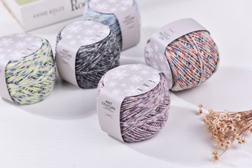 1.5mm Snow Flake yarn 100meters a ball hand knitting Cotton Hollow cord Variegated yarn