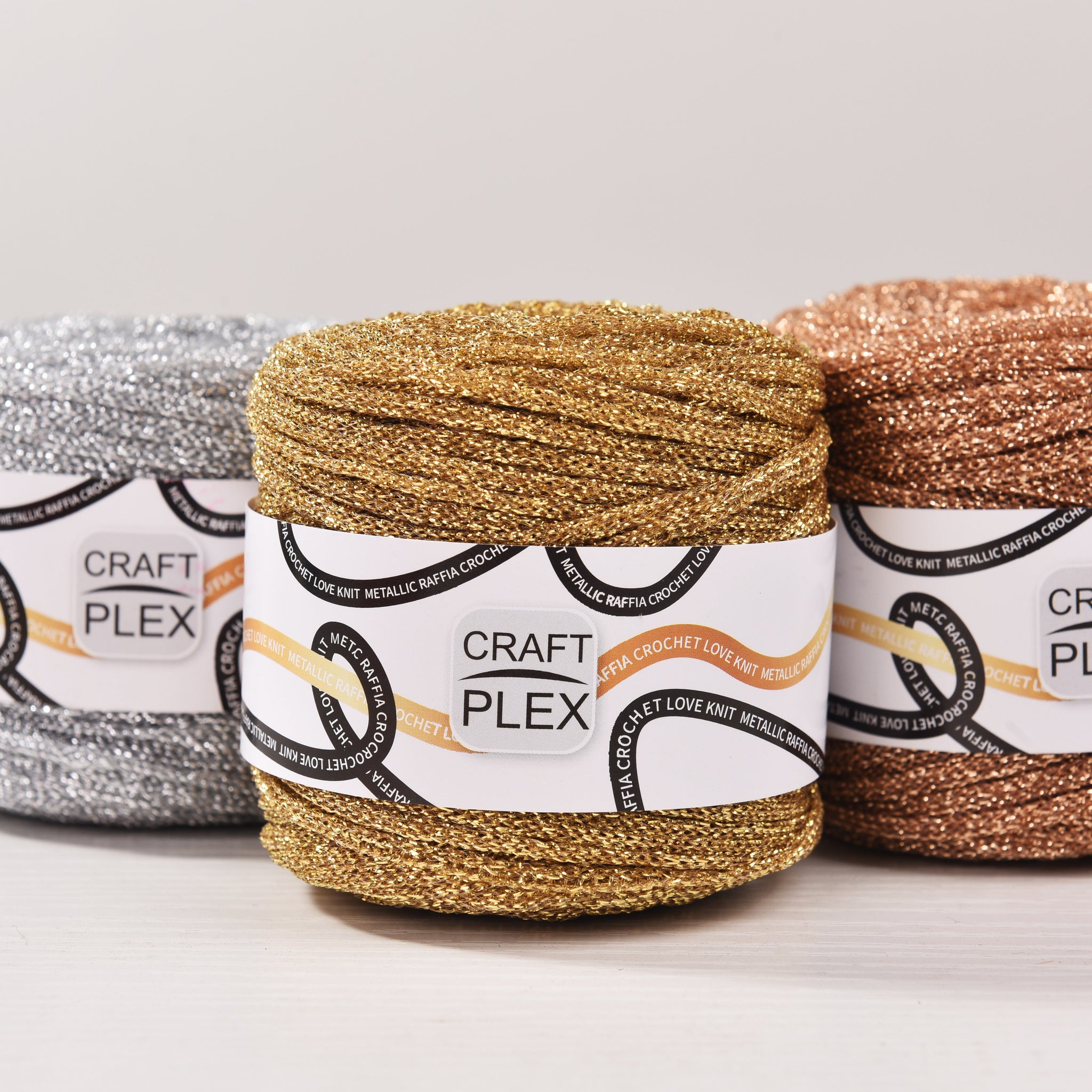 Metallic Raffia 3.5mm Flat Crochet Yarn 60meters Bag Knitting yarn Shiny Lurex cord