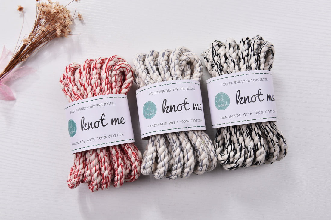 Two tone 10mm Cotton Rope 3ply Natural Thick Rope 3m/5m Pet Lead making & Macrame knot works Shoulder Bag STRING