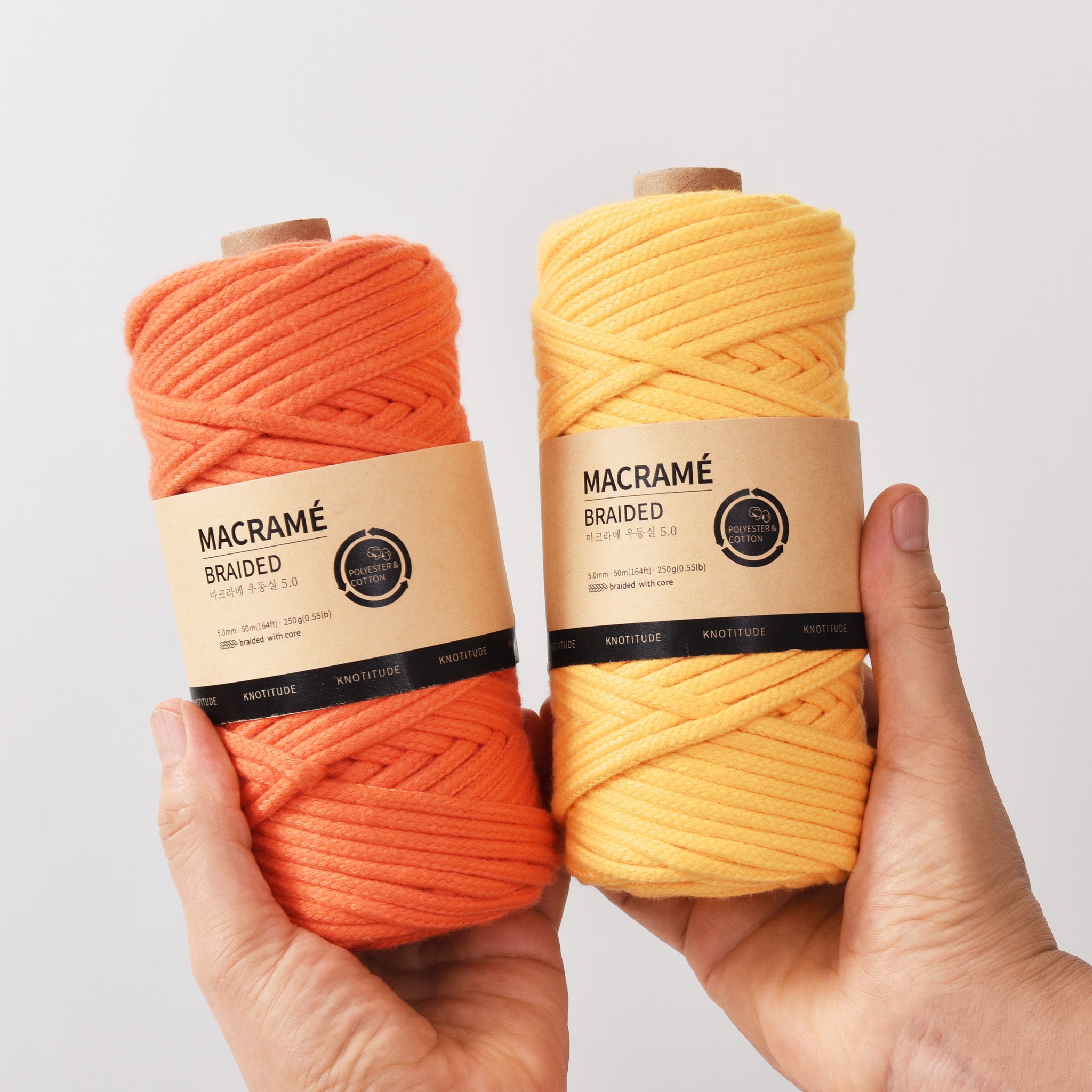 KNOTITUDE 5mm MACRAME BRAID CORD 50mts Bag Making Cord Hand Knitting Polycotton Rope All purpose cord