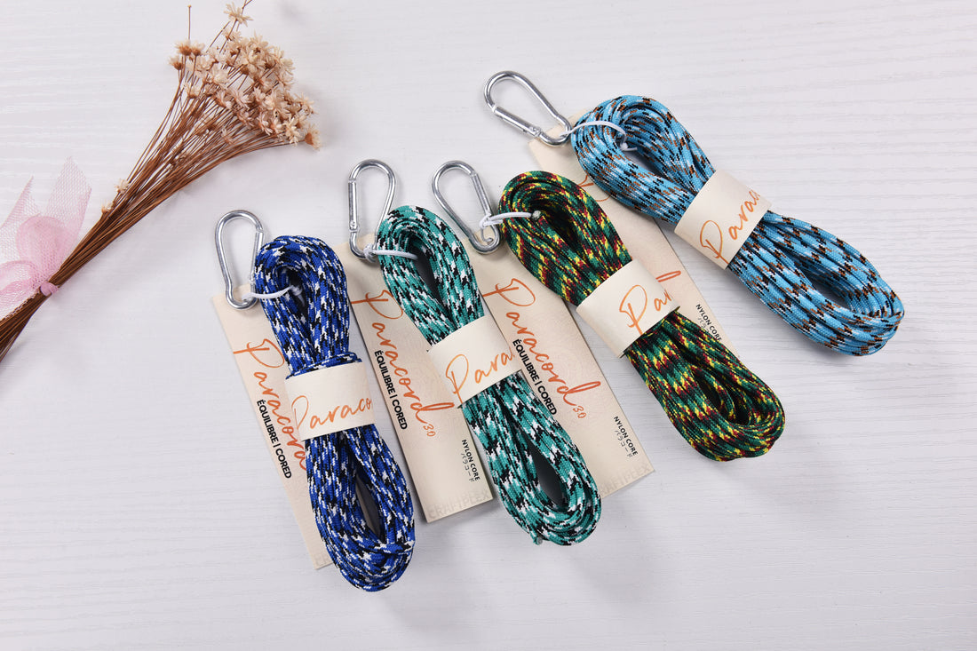 Mixed colored 3mm Nylone Paracord with Metal clip 5meters a skein Roubust Polyester parachute cord for Tent setting, Keyring making and macrame knots