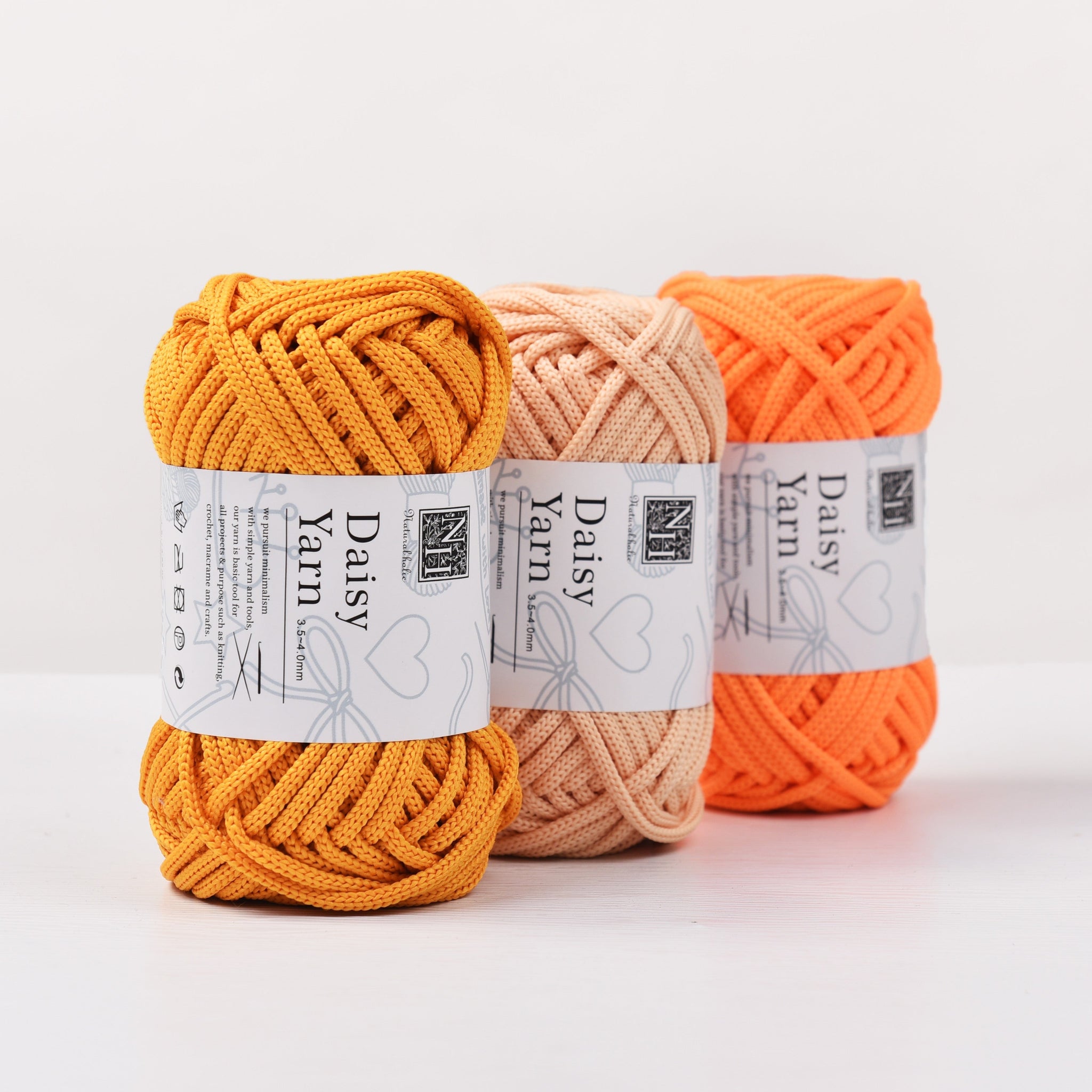KNOTITUDE 4mm Polyester Cord Ball 40Yards Elastic Yarn for Knitting and Crochet