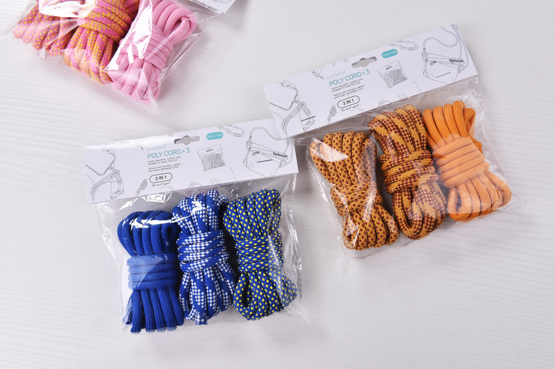 6mm Poly Cord 3patterns in one Set 6meters a set Polyester Braid rope Sholuder strap making, Soft Bondage rope