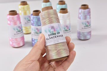 Twinkled 1mm Hologram Knitting yarn 150meters flim featured cord Metallic Crochet cord for Bag Crochet