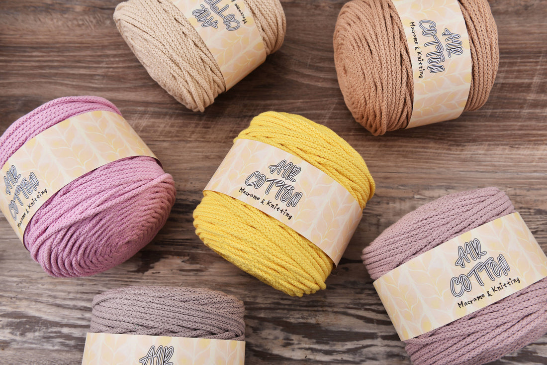 4MM Air Cotton Braid Cord Chunky Macrame Cord 100yards a Spool 100% Pure Cotton String