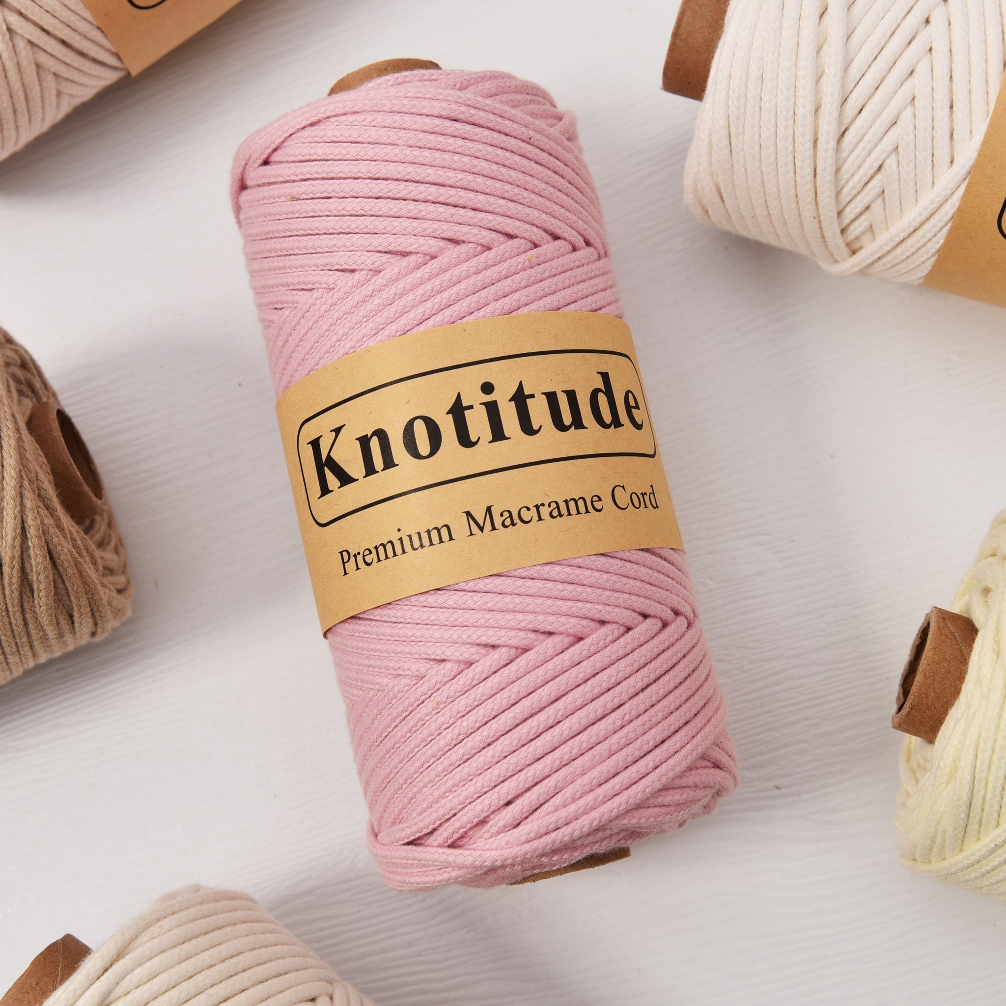 KNOTITUDE 3mm MACRAME BRAIDED CORD 90mts Bag Making Cord Hand Knitting Polycotton Rope All purpose cord