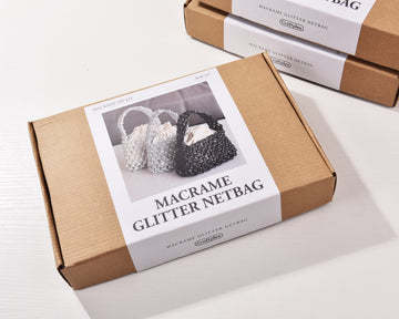 [MACRAME DIY KIT] SILVER GLITTER BAG - Handemade Self Making KIT