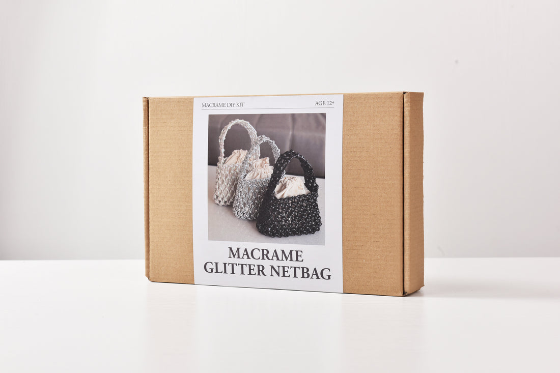 [MACRAME DIY KIT] SILVER GLITTER BAG - Handemade Self Making KIT