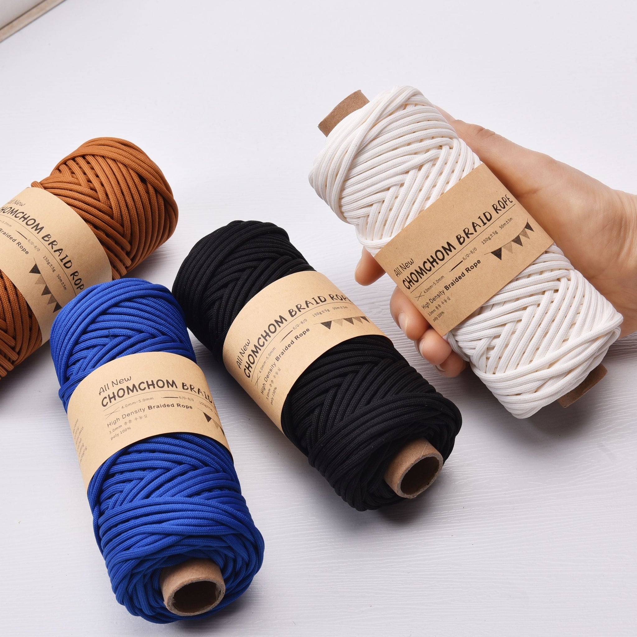 Lightweight 3MM x 50m Soft Polyester Braid Rope Chunky Braid Chunky String Lightweight Rope Bag Knitting cord