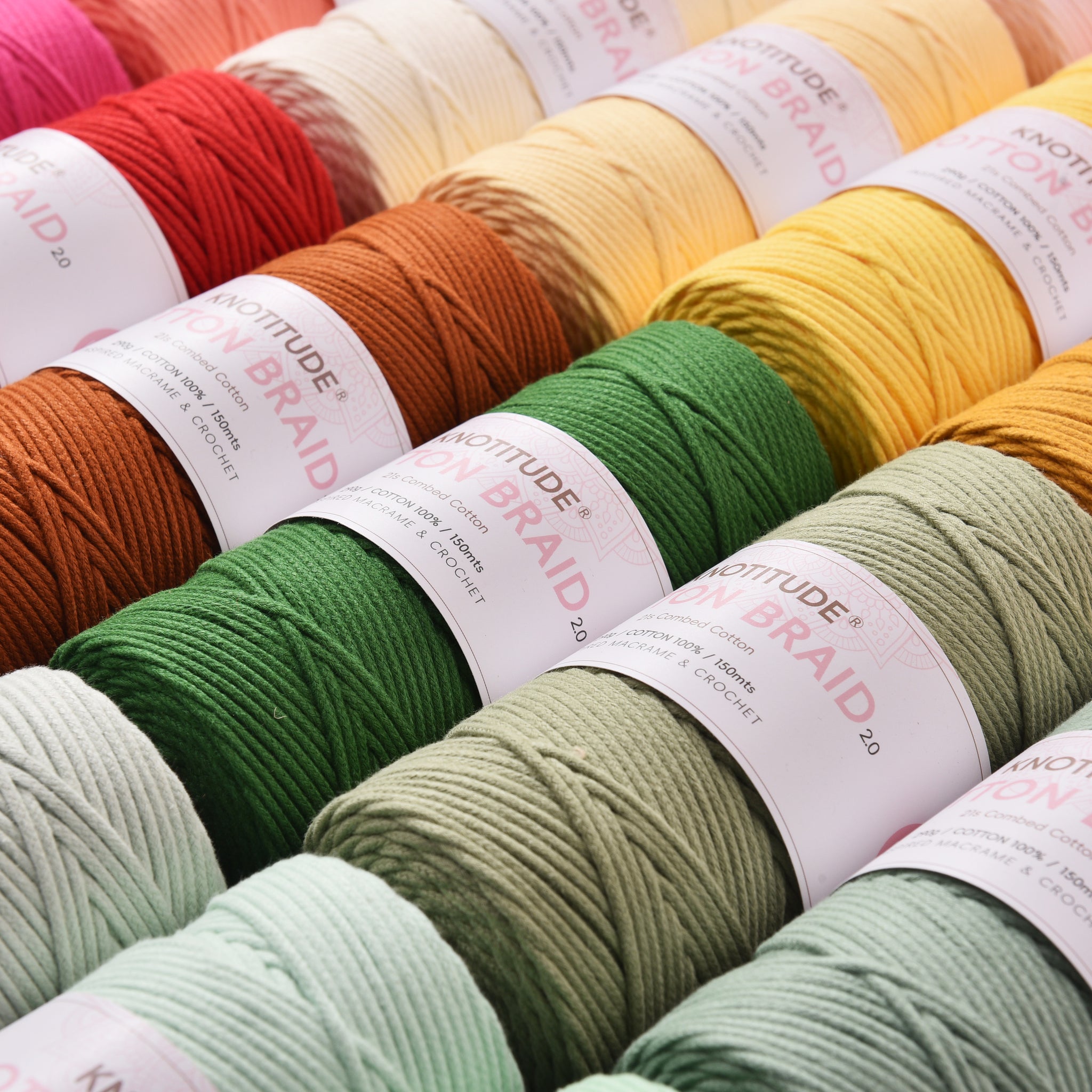 KNOTITUDE 2mm cotton braid cord 150meters pure cotton Macrame rope