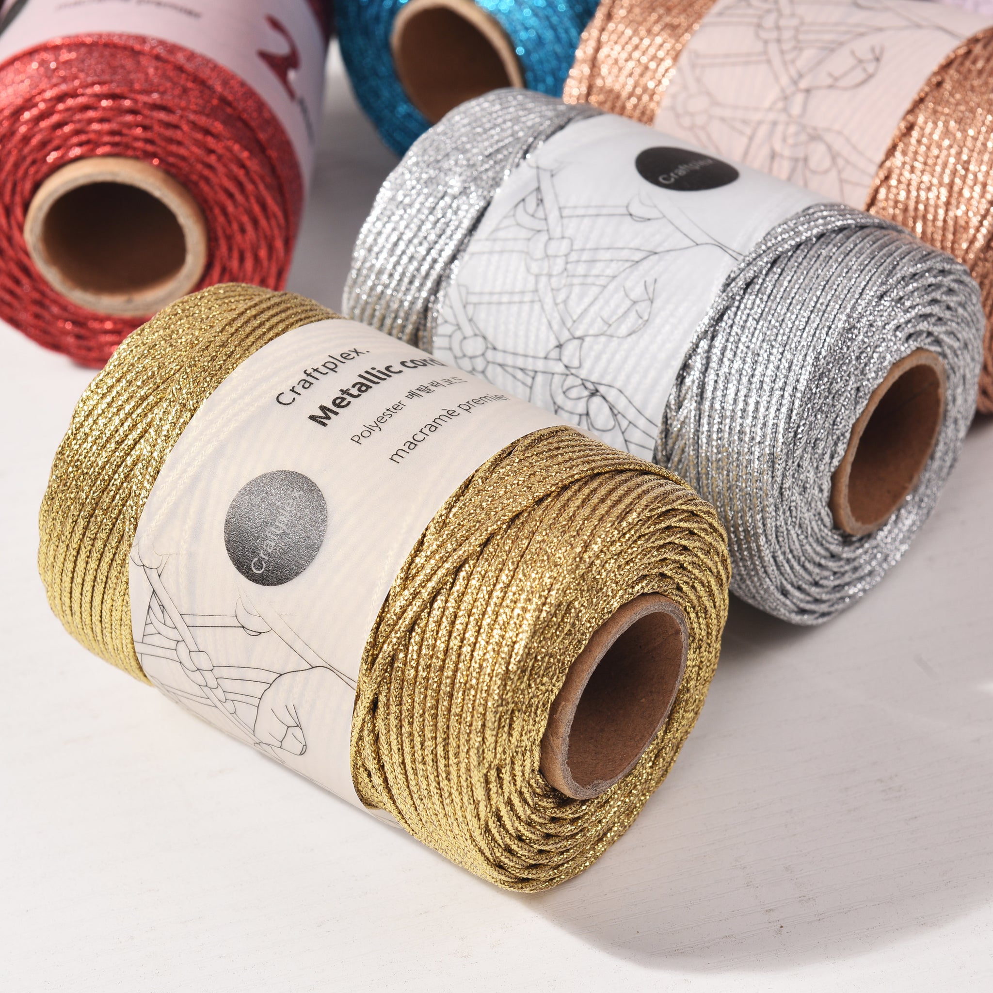Glossy 2mm Metallic Braided Cord 90meters Macrame Rope Shiny Silver color Rope Lurex braid rope