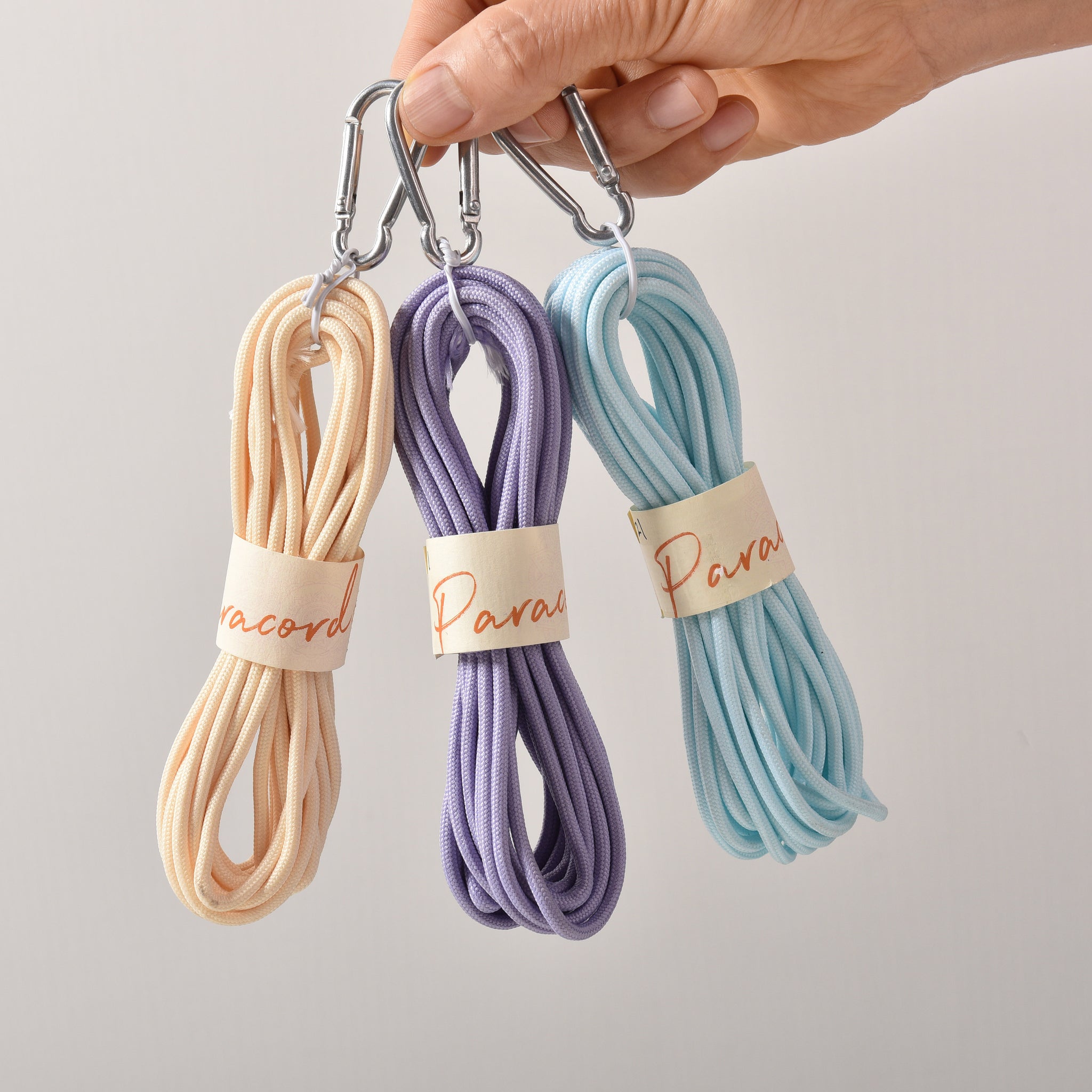 Nylon cored 3mm Paracord with Metal clip 5meters a skein Polyester parachute cord for Tent setting, Outdooring, Shoelace, Camping rope , Macrame Jewelry Knot cord