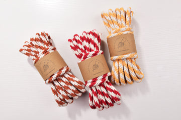 Two Tone 10mm Cotton Braid Rope 5meters a skein Home deco, Pet Leash making & Macrame knot works Shoulder bag STRING