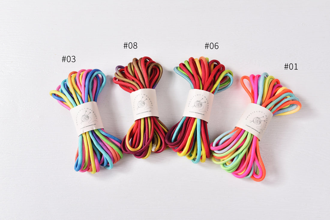 Variegated Nylon Paracord 4mm x 5meters Parachute Bracelet Making rope Macrame cord Outdoor Rope Small Skein