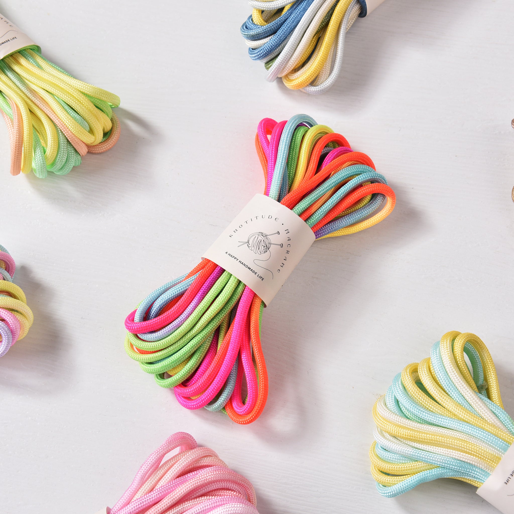 Variegated Nylon Paracord 4mm x 5meters Parachute Bracelet Making rope Macrame cord Outdoor Rope Small Skein