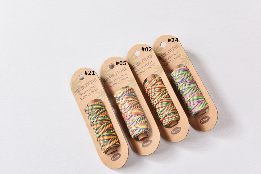 Variegated Polished HEMP CORD 1.0mm x 30meters Multi colored Mini Hemp cord  Bookbinding & Macrame cord