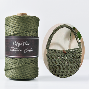 Zigzaged 5mm Soft Polyester cord 90yards Unique Braided yarn Hand Crochet Bag knitting cord