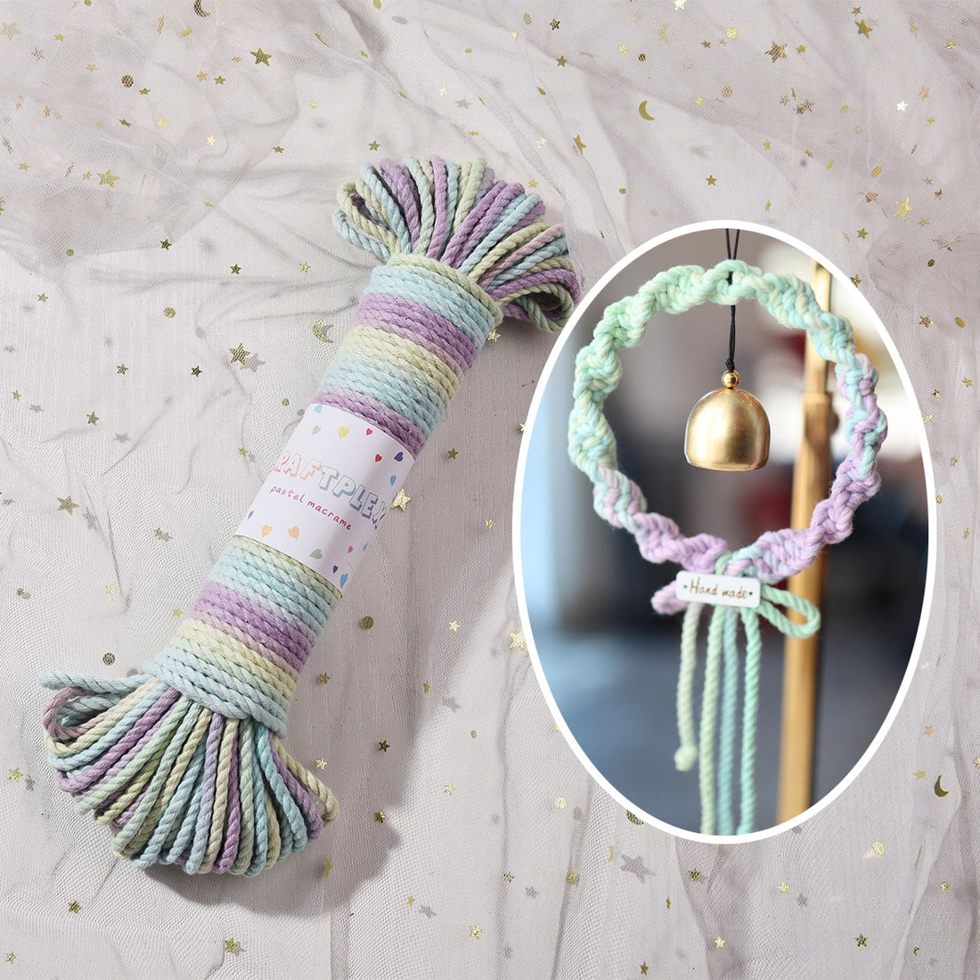 3mm x 25yards Multi Color 3ply Cotton Rope Variegated Ombre colored Macrame rope Tassel making Jewelry making Cord