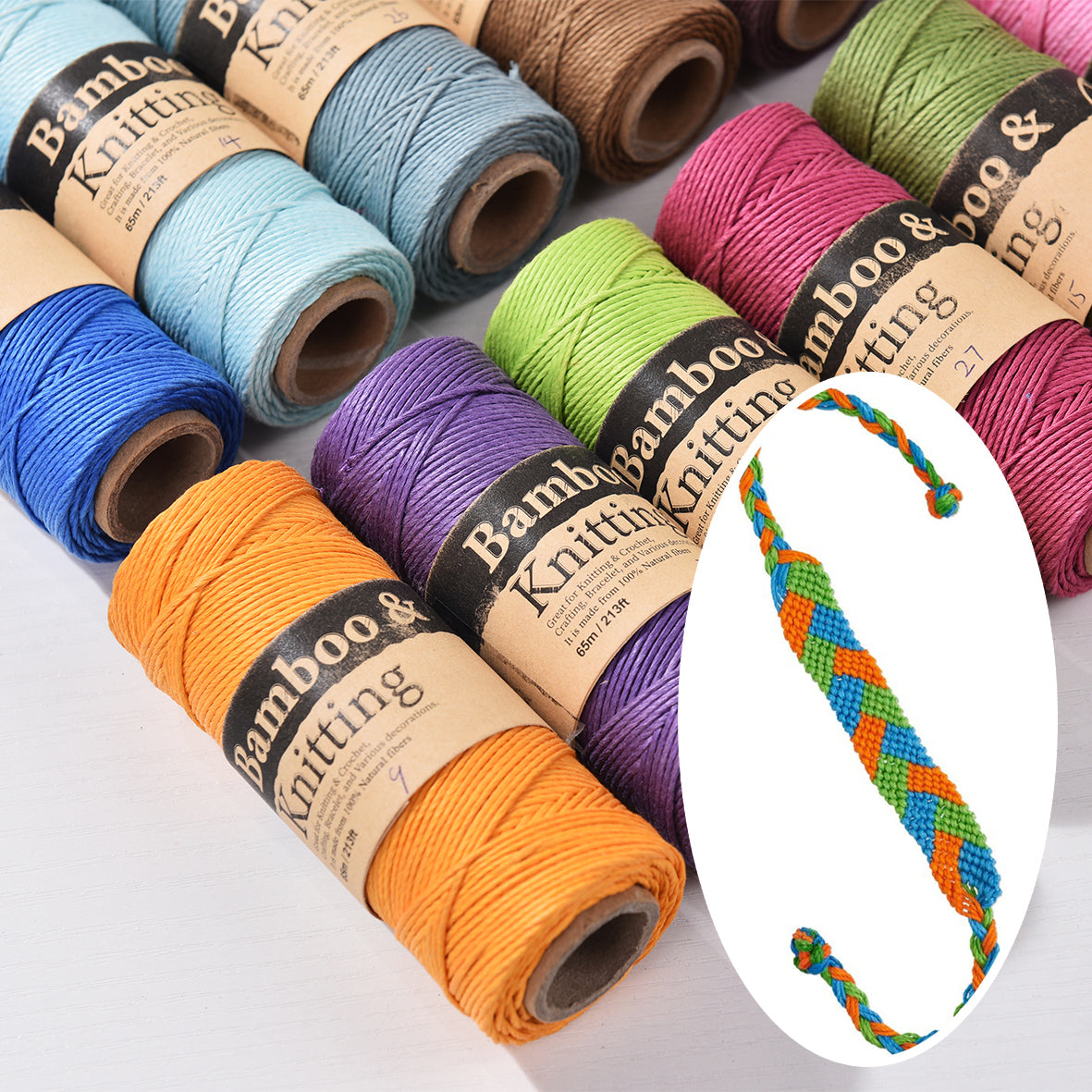 1mm Polished BAMBOO CORD 65meters a Roll Silk like Yarn 20lb Tested Braiding Bracelet, Knotting job, Scrapbooking Bookbinding & Macrame cord True Bamboo