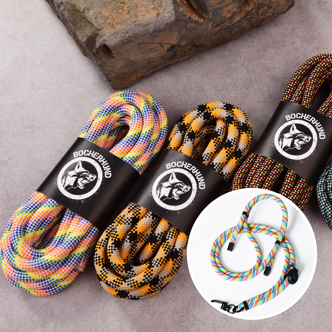 Unique Braided 8MM Leash Rope Polyester Braided Rope 3meters Tent Setting, Keyring making Outdooring Rope