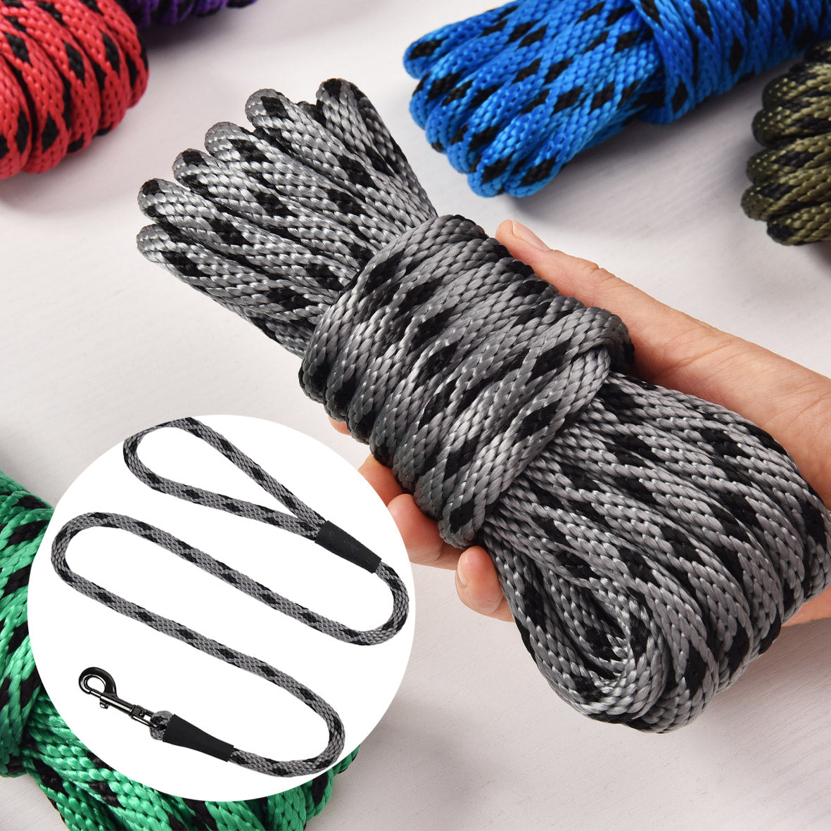 Diamond Pattern 10mm PP Braid Rope 5meters a Skein Dog Leash , Pet toy making Rope and Outdooring rope