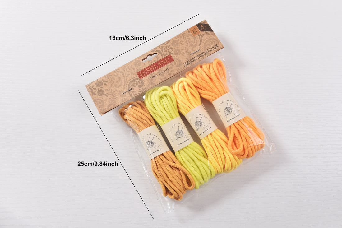 4 in 1 Set  3MM MACRAME BRAID CORD 20mts Knotting Cord Cotton Rope All purpose cord