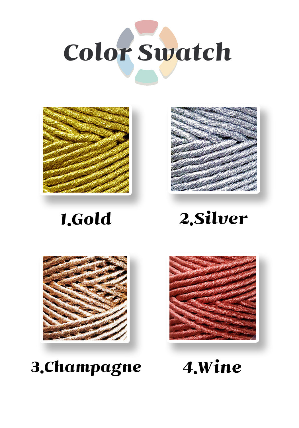 KNOTITUDE 3mm Metallic Single Stranded Cord Macrame Rope 90yards