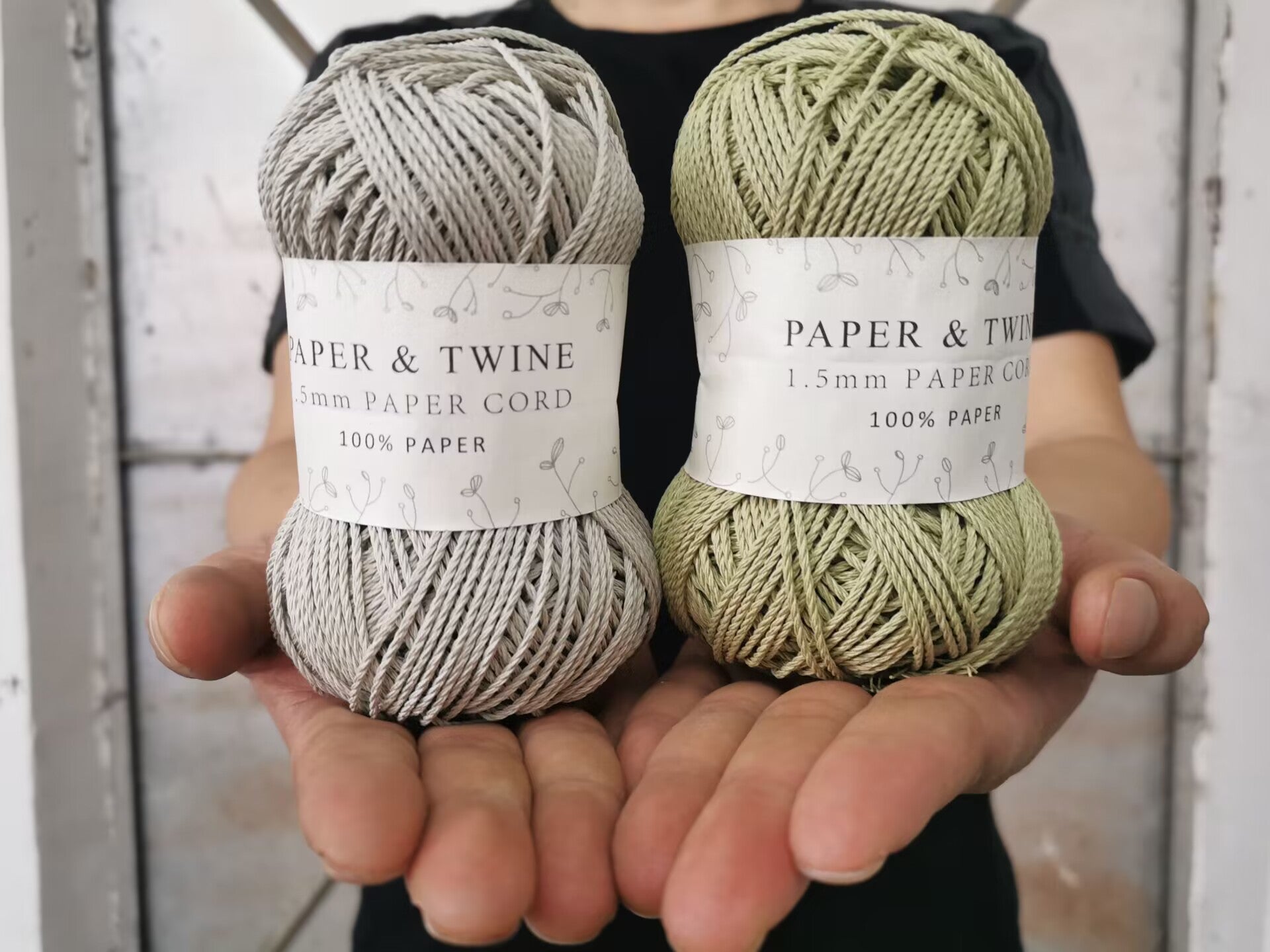 3ply Twist Pure Paper Twine  1.2mm x 90yards Paper yar Natural Knitting cord Bookbinding cord